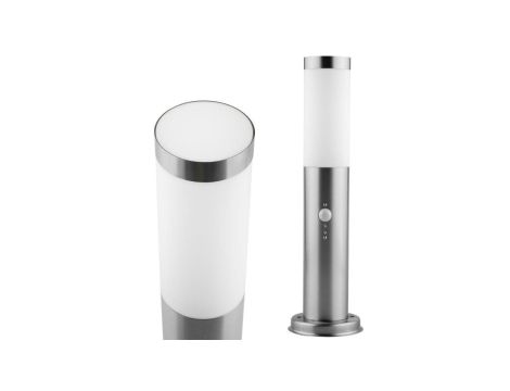Lampa Ogrodowa Zewnętrzna E27 INOX SŁUPEK 45cm z Czujnikiem Ruchu Lilium Lumiled