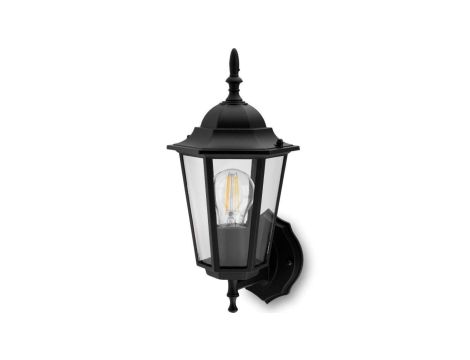 Kinkiet Ogrodowy Elewacyjny Zewnętrzny E27 LATARNIA do GÓRY Czarna BELLIS LUMILED