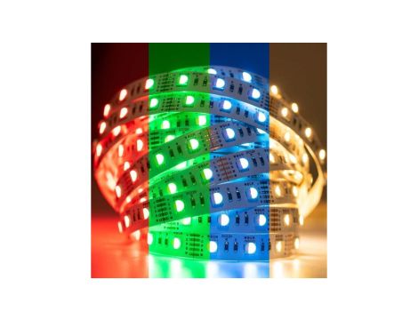 Taśma LED Pasek 12V 72W 300LED 5050 RGB + Ciepła w jednej diodzie 12mm 5m