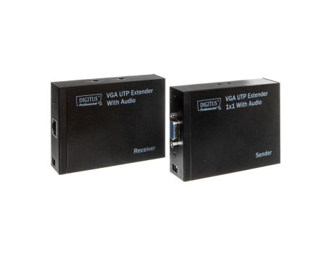 Przedłużacz/extender VGA 1920x1200 po skrętce kat.5e UTP, do 300m z audio /miniJack/ DS-53400