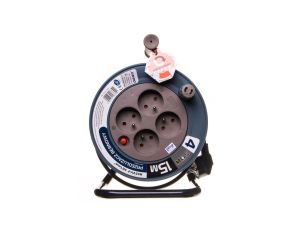 Przedłużacz bębnowy MINI 15m 4x230V /PVC 3x1mm2/ szary OR-AE-1339/G