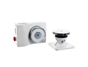 Elektrotrzymacz drzwiowy 24V DC 50kgf/490N biały, przekaźnik NC do kontroli statusu drzwi 13050-BSP 13050-BSP