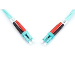 Patch cord światłowodowy LC/LC duplex MM 50/125 OM3 3m LS0H turkusowy DK-2533-03/3