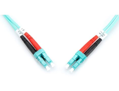 Patch cord światłowodowy LC/LC duplex MM 50/125 OM3 3m LS0H turkusowy DK-2533-03/3