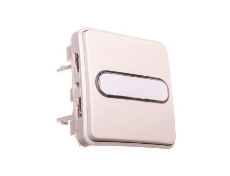 PLEXO55 Przycisk przełączny z podświetleniem i etykietą 10A 250V biały/ecru 069634