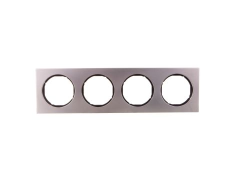 Berker R.3 Ramka poczwórna stal szlachetna/czarny 10142204