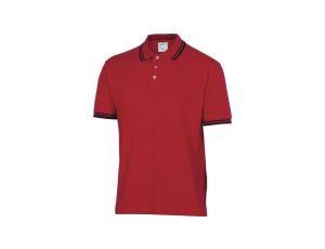 Koszulka polo krótki rękaw kołnierz zapinany na guzik 100 bawełna 210 g/m2 kolor czerwony rozmiar S CORP AGRAROPT