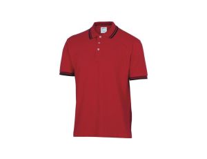 Koszulka polo krótki rękaw kołnierz zapinany na guzik 100 bawełna 210 g/m2 kolor czerwony rozmiar XL CORP AGRAROXG