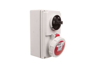 Gniazdo stałe z wyłącznikiem 0-1 małe 16A 4P 400V IP44 /blokada mechaniczna/ 6114-6