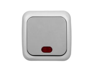 Palmiye Łącznik 1-Biegunowy Podświetlany, Kolor Szary / 90555519