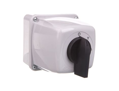 Łącznik krzywkowy 0-gwiazda-trójkąt 5P 25A w obudowie IP65 Łuk 25-23 922514