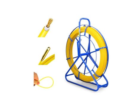 Pilot do przeciągania kabli włókno szklane FRP, śr. 4,5mm, dł. 75m, żółty Extralink Pilot 4.5mm 75m