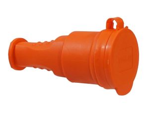 Gniazdo przenośne gumowe 16A 230V IP44 pomarańczowe AEI602279-O