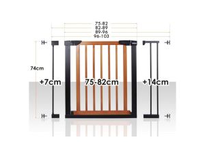 BRAMKA BEZPIECZEŃSTWA G2 +7+14cm HANKSKIDS