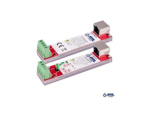 Zestaw do transmisji LAN + PoE po 2 żyłach 1 kanał 100Mbps, zasięg do 300m, złącza RJ45 / śrubowe