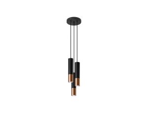 Lampa wisząca LOOPEZ 3P czarny/miedź