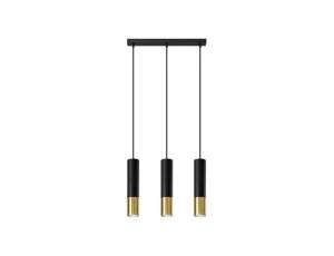 Lampa wisząca LOOPEZ 3L czarny/złoty