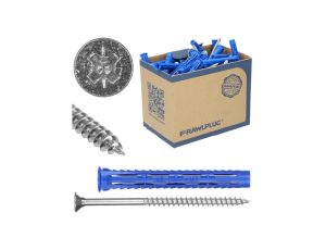 Kołki rozporowe uniwersalne 4ALL 8x65 z wkrętem z łbem stożkowym 5x80 50szt. RAWLPLUG