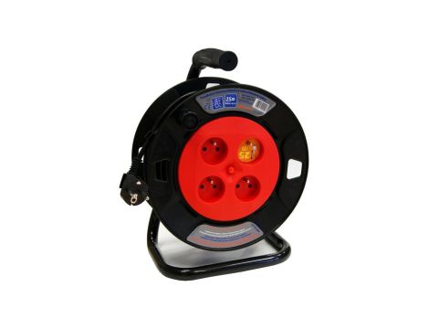Przedłużacz bębnowy 25m, 4-gniazdowy 3x1,0mm OWY H05VV-F, termik 24454