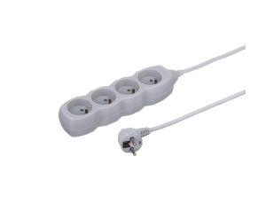 Przedłużacz 4-gniazdowy, 1,5m szary, 3x1,0mm OWY / 24290