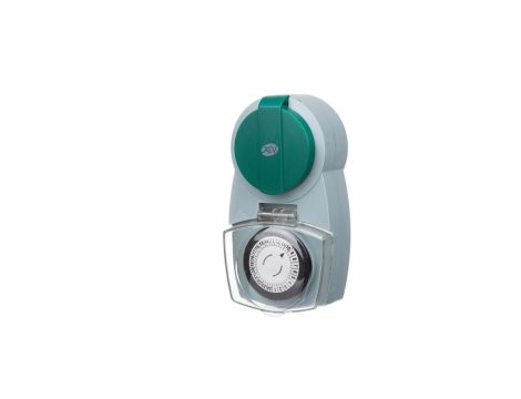 Programator czasowy mechaniczny IP44 24h /30-minutowy, zielony 67276