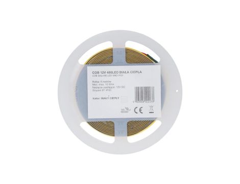 Taśma 320x LED COB 2835 W/mb biała zimna IP20 12V op=5m