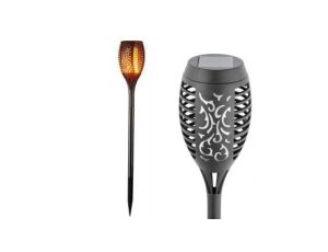 Lampa solarna LED 1,2W 30lm ogrodowa pochodnia, efekt płomienia, wbijana 51cm IP44
