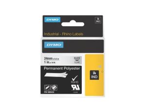 Taśma DYMO IND poliestrowa trwała 24mm x 5,5m (przezroczysta / czarny nadruk) RHINO Industrial 1805433 ORYGINALNA
