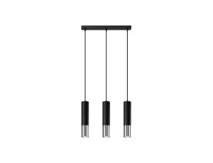 Lampa wisząca LOOPEZ 3L czarny/chrom