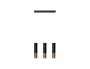 Lampa wisząca LOOPEZ 3L czarny/miedź