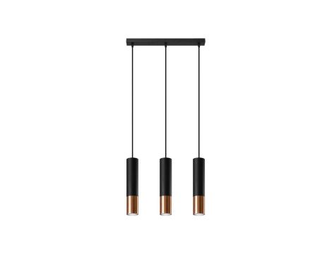 Lampa wisząca LOOPEZ 3L czarny/miedź