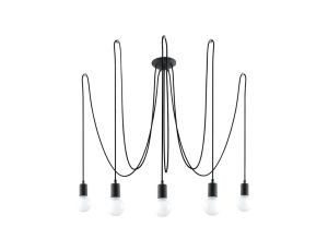 Żyrandol EDISON 5 czarny