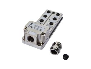 Rozdzielacz, 8x M12 5-PIN, odlew cynkowy, M20 x 1,5 Z wyświetlaczem LED VK000020