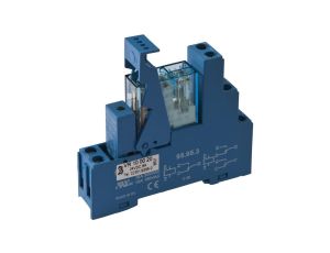 VR100020, Przekaźnik kołyskowy z podstawą, 79x75x15mm, 2 styki przełączne, 8A, 24V DC, -40-70C