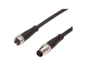 Kabel połączeniowy, 2 m, M8 żeński (gniazdo) 4-PINowy prosty, M8 męski (złącze) 3-PINowy prosty VK20C641