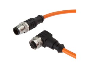 VK50RF21, kabel połączeniowy, 5 m, żeński M12 (gniazdo) 4-pinowy kątowy, męski M12 (złącze) 4-pinowy prosty