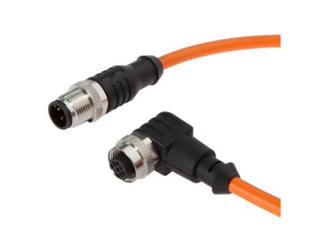 VK50RF21, kabel połączeniowy, 5 m, żeński M12 (gniazdo) 4-pinowy kątowy, męski M12 (złącze) 4-pinowy prosty