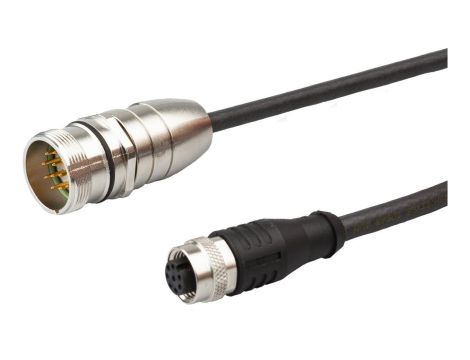 VK03E275, kabel połączeniowy, 0,3 m, żeński M12 (gniazdo) 8-pinowy prosty, męski M23 (złącze) 12-pinowy prosty