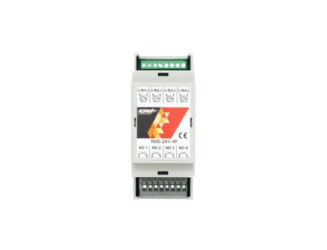 Przekaźnik na szynę DIN 2M, cewka 24V DC, 4 x NO 5A/250V, RM5-24V-4P