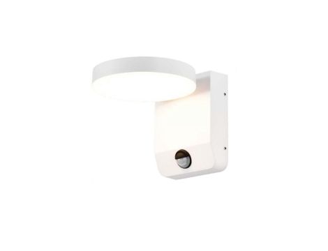 Oprawa elewacyjna LED 17W 2480lm 3000K czujnik regulowana Biała okrągła 2954