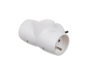 Rozgałęźnik 3-gniazdowy - 2x2P+Z, 1x2P-euro, uziemienie, biały / 34004