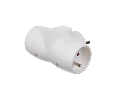 Rozgałęźnik 3-gniazdowy - 2x2P+Z, 1x2P-euro, uziemienie, biały / 34004