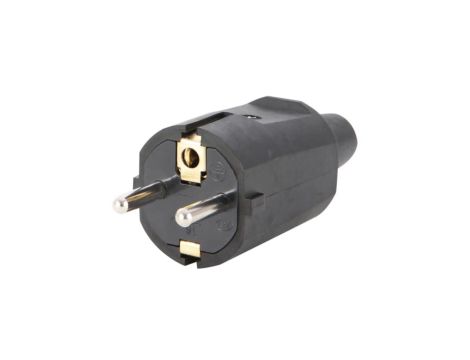 Wtyczka gumowa przenośna z/u z uziemieniem 2P+Z IP20 250V 16 A, czarna 12091