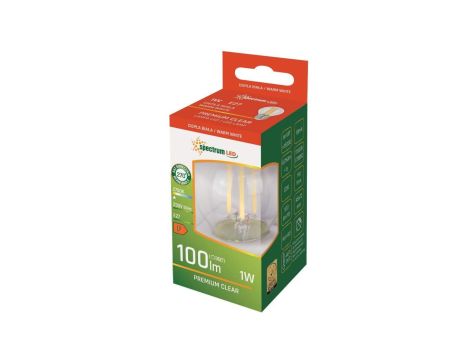 Żarówka kulka LED E27 1W 100lm 2700K