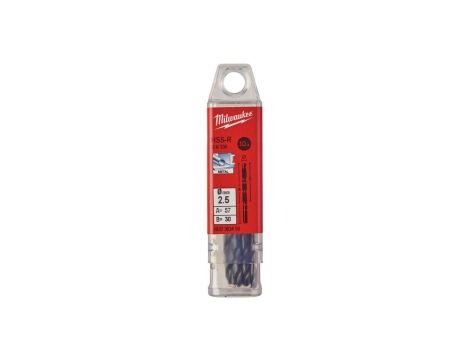 Wiertło do metalu HSS-R walcowane 2,5x30/57mm Zestaw 10szt MILWAUKEE