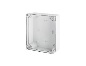INDUSTRIAL Puszka hermetyczna n/t 270x220x106mm IP65 szara, pokrywa transparentna 2719-01