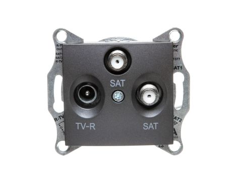 SEDNA Gniazdo antenowe R/TV/SAT przelotowe 8dB grafitowe SDN3501270