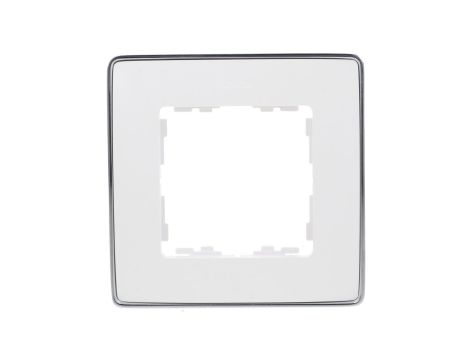 Simon Detail 82 Ramka pojedyncza Detail SELECT-metal BIAŁA / podstawa Chrom 8201610-244