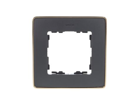 Simon Detail 82 Ramka pojedyncza Detail SELECT-metal GRAFIT / podstawa Złota 8201610-242