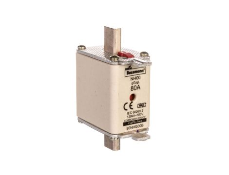 Wkładka NH00 80A 500V gL/gG podwójny wskaźnik 80NHG00B